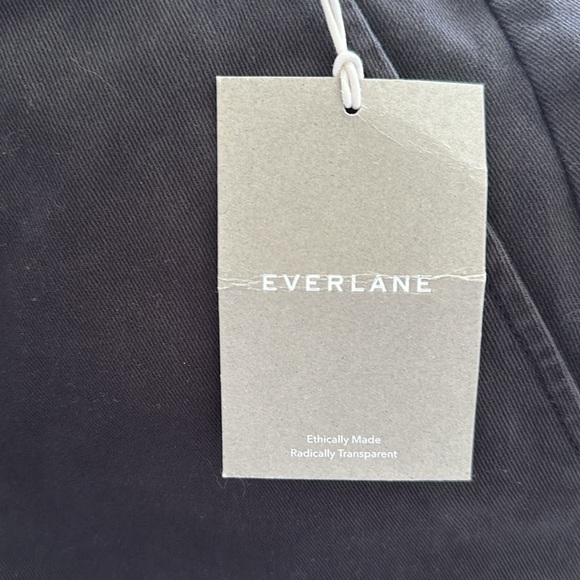 NEW EVERLANE The Organic Wide-Leg Pant High Rise Crop in Black Twill Size 4 - Picture 9 of 9